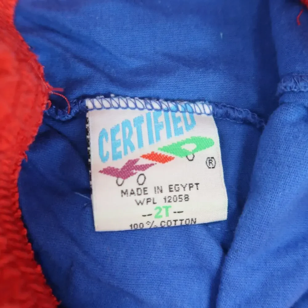 Vintage 90s Certified Kid Blue and Red Cotton Shorts Toddler Boy 2T